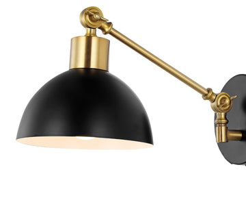 Lisa 18" Swing Arm Modern Midcentury Iron USB Charging Port LED Sconce - JONATHAN Y